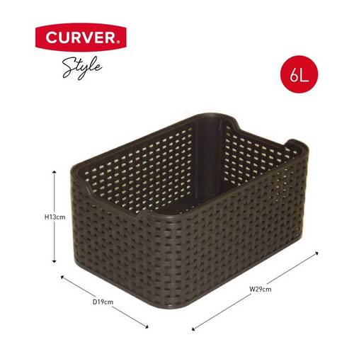 CAJA CURVER STYLE L C/TAPA 30L CHOCOLAT 190273